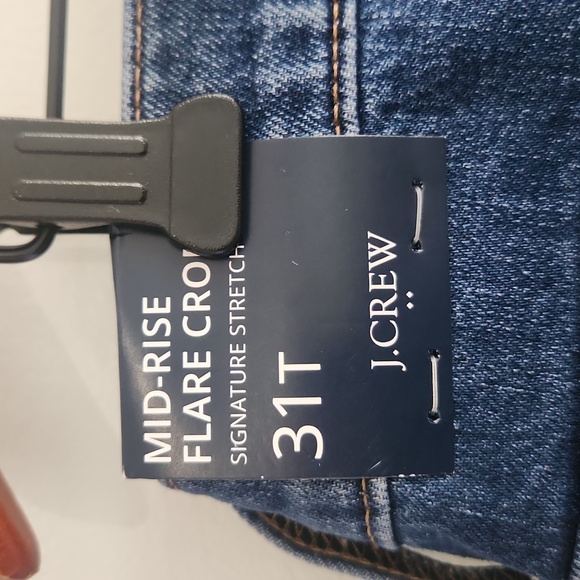 New Women's J.Crew Mid-Rise Flare Crop Jeans sz 31T stretch denim 31 tall NWT - Picture 5 of 6